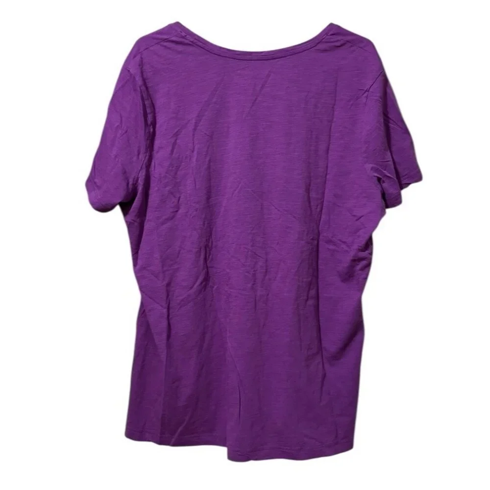 Eddie Bauer Outdoor Women Size XXL Purple Graphic Print Short Sleeve Cotton City - Picture 2 of 11